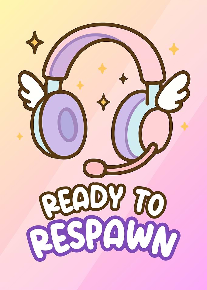 Ready to Respawn Gaming Headset Illustration