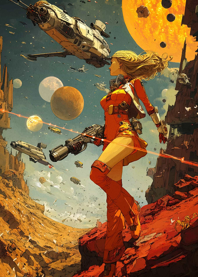 Sci-Fi Warrior on Alien Planet