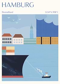 Hamburg Cityscape Illustration