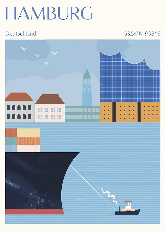 Hamburg Cityscape Illustration