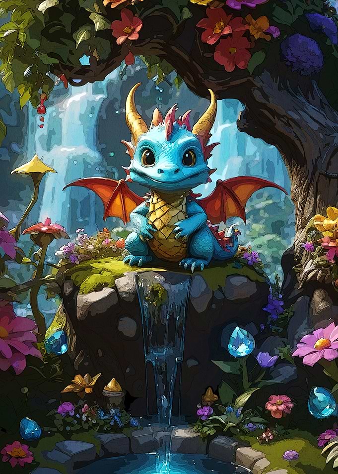 Cute Dragon Fantasy Garden