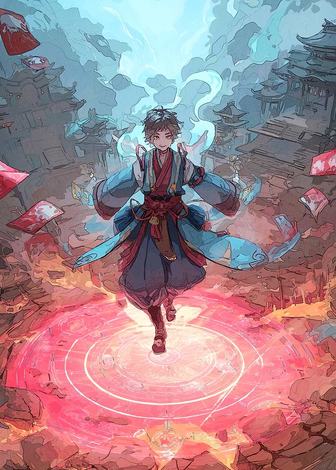 Anime Boy Fantasy Landscape