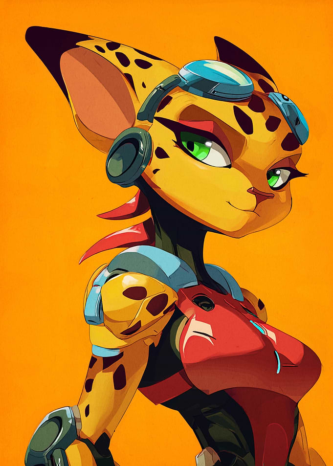 Anthropomorphic Cheetah Character Portrait