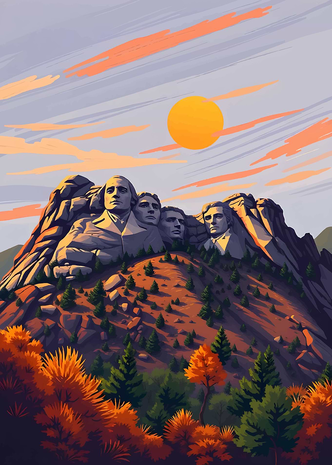 Mount Rushmore Landscape Art