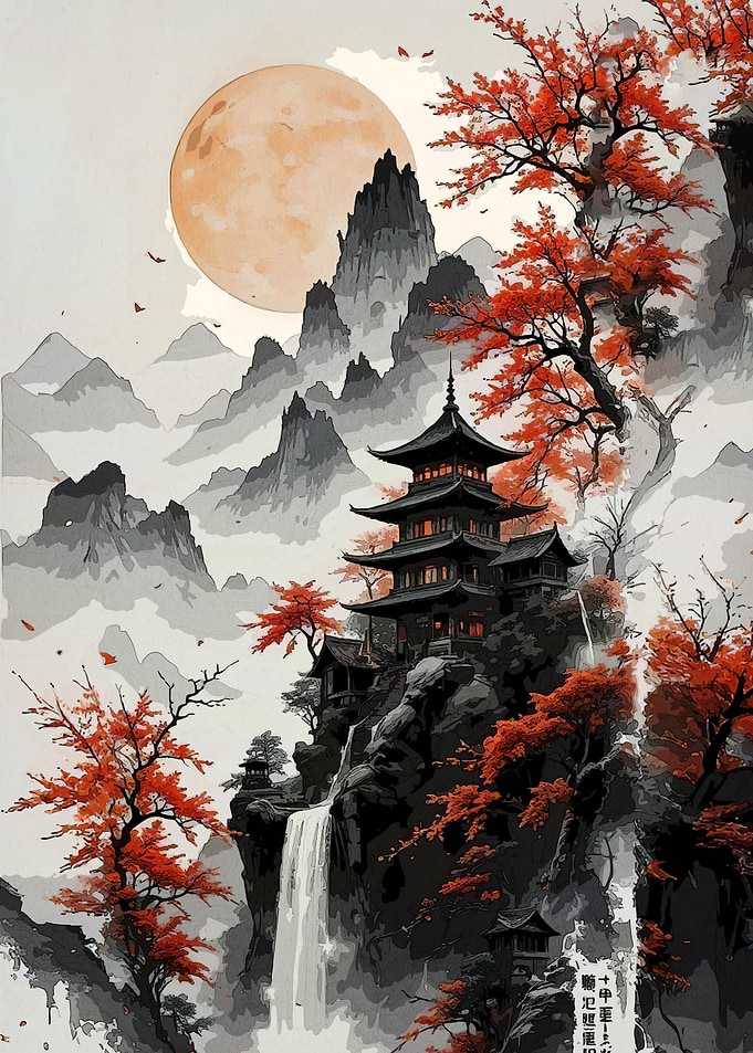 Japanese Pagoda Autumn