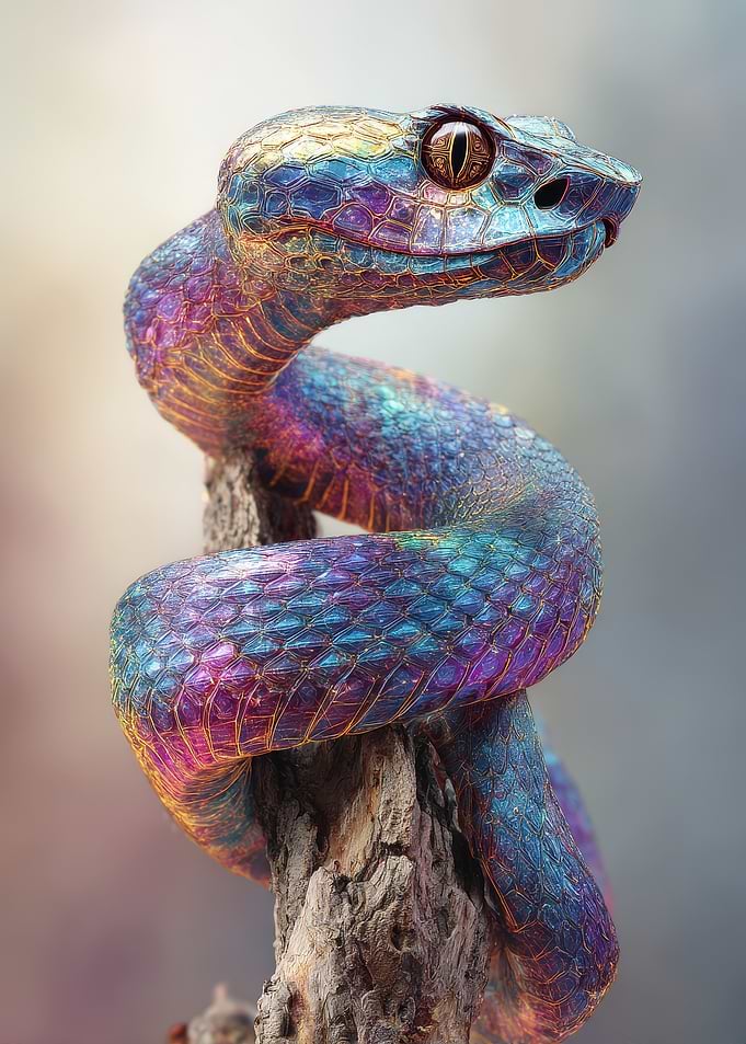 Colorful Snake on Branch