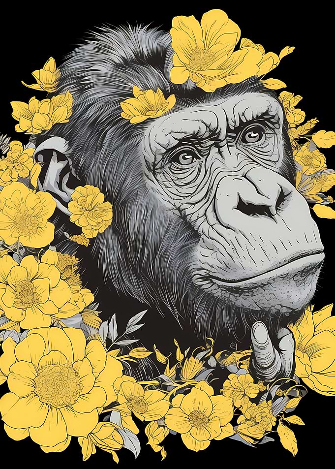 Floral Gorilla Portrait