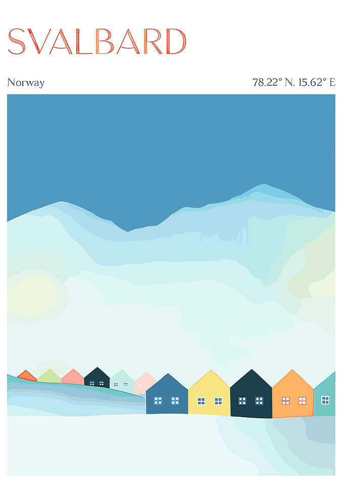 Svalbard Norway Minimalist Travel Poster