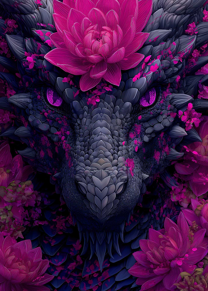 Floral Dragon Portrait