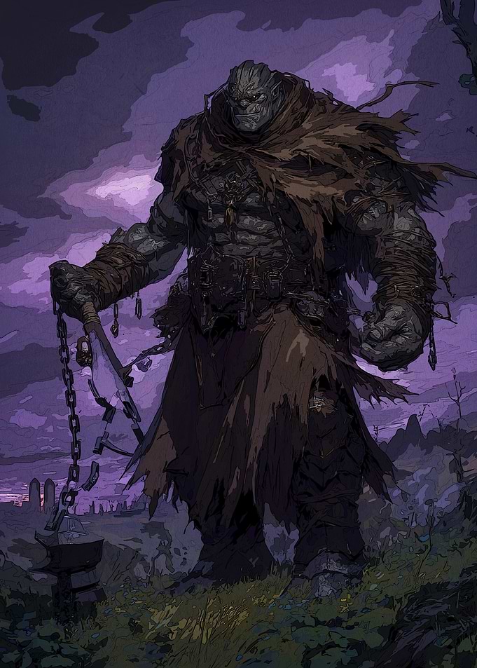 Stone Giant with Chain Mace