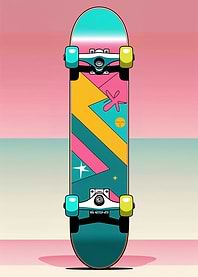Retro Pop Art Skateboard