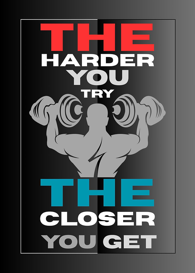 Motivational Fitness Quote with Bodybuilder