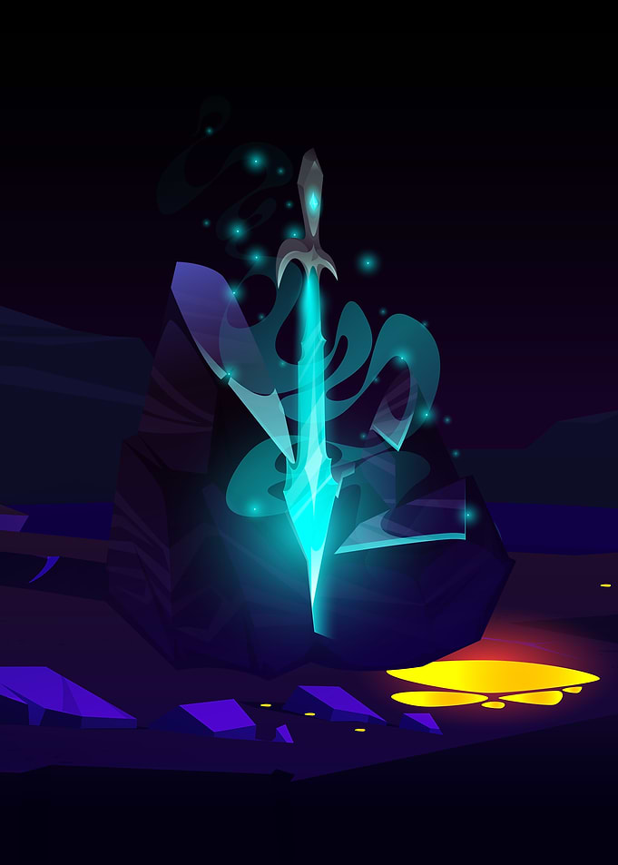 Glowing Sword in Stone