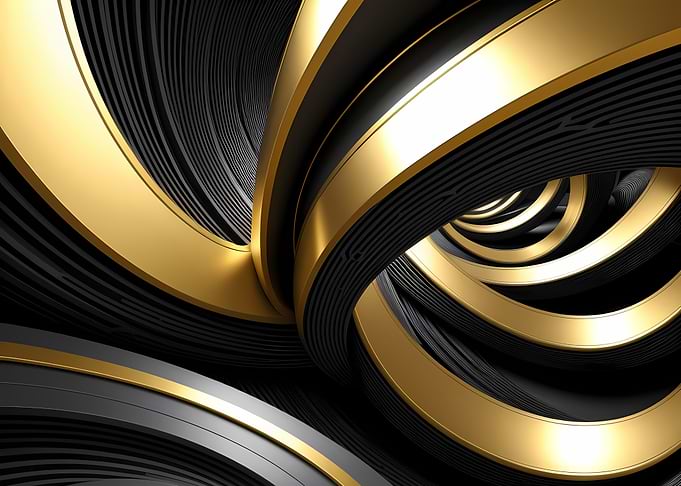 Abstract Gold and Black Rings