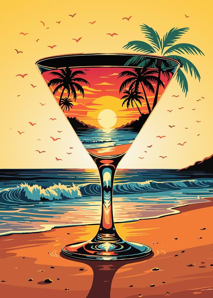 Tropical Sunset Cocktail - Beach Vibes in a Glass