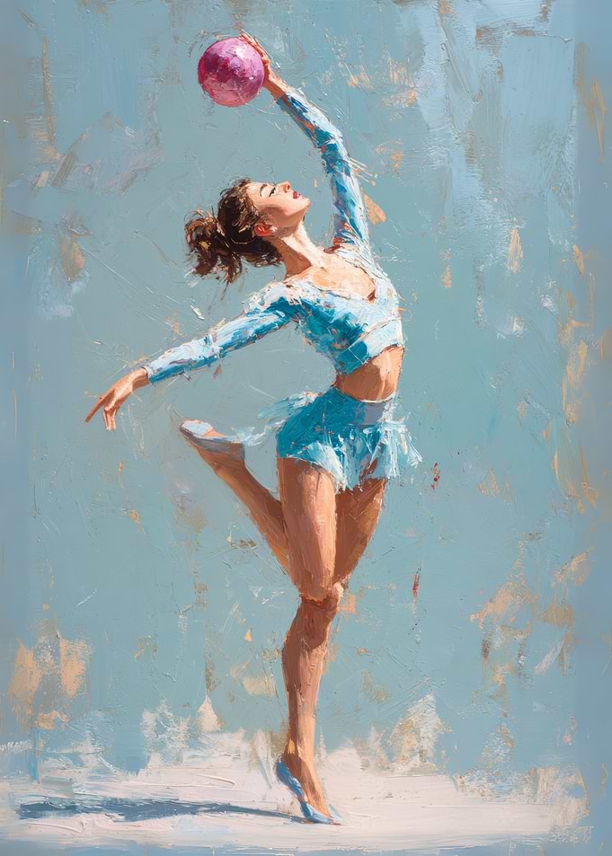 Rhythmic Gymnastics Ball Art Painting