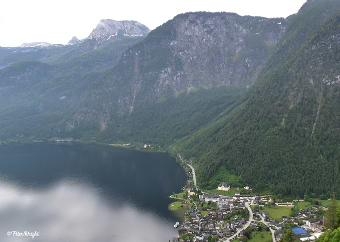 Hallstatt Austria aerial view landscape