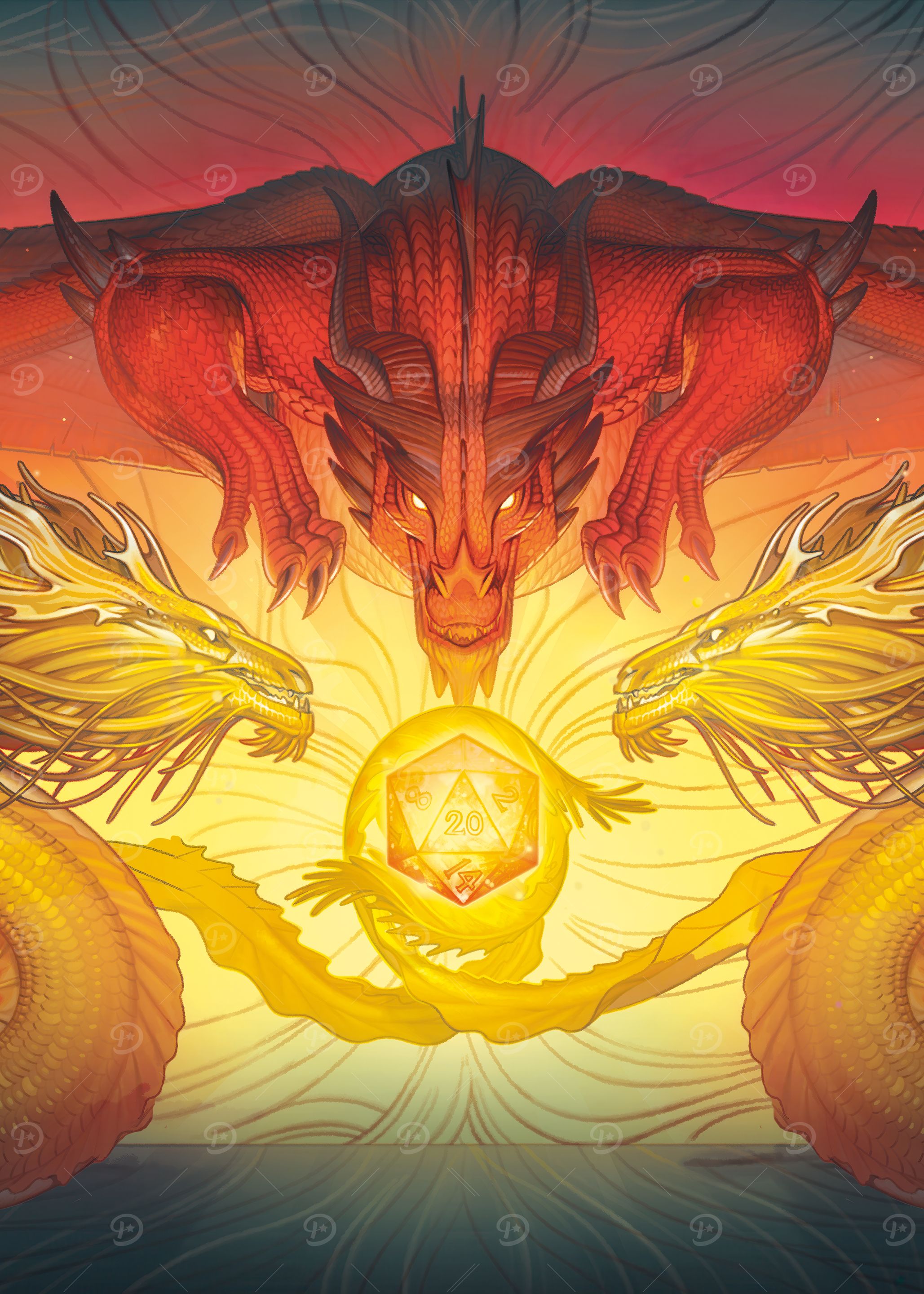 D&D Dragons and Golden D20