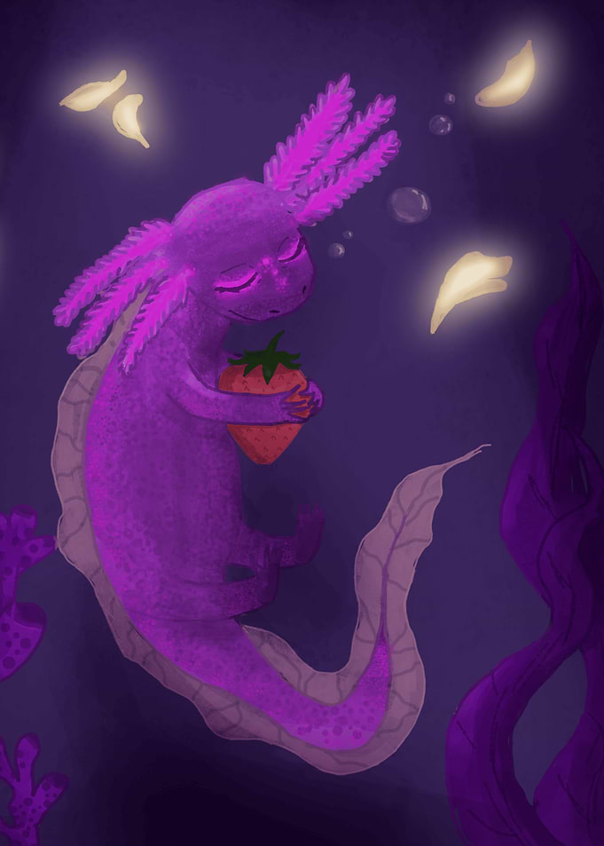 Axolotl with Strawberry
