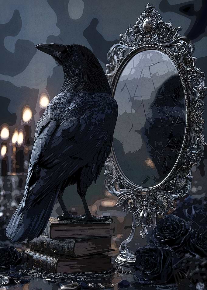 Raven Mirror Still Life