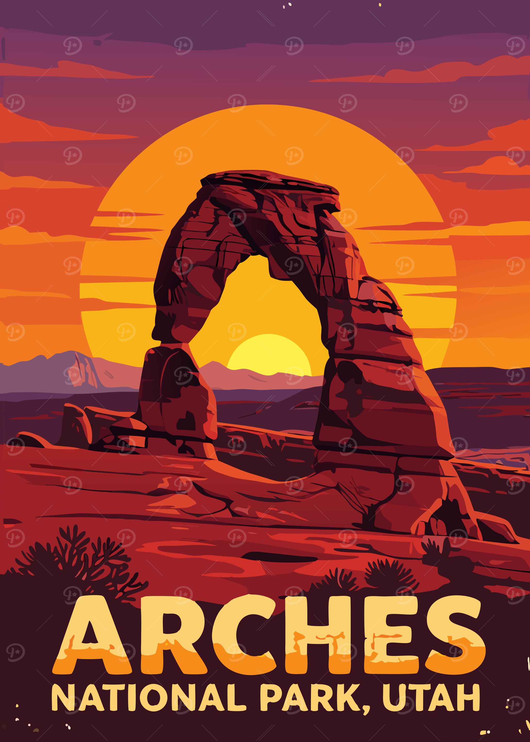Arches National Park - Sunset Over Delicate Arch - Utah