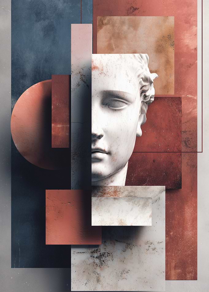 Abstract Sculpture with Geometric Shapes