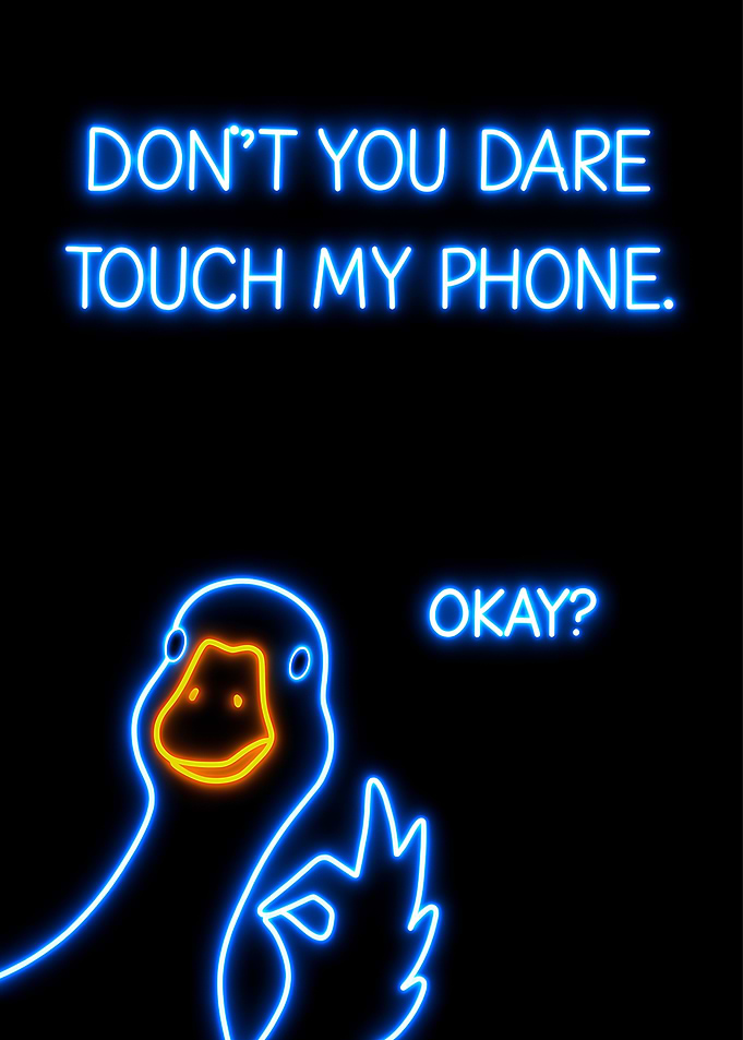 Don't Touch My Phone Neon Duck