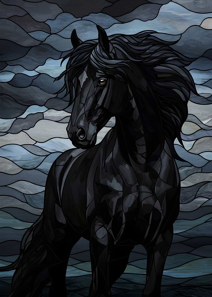 Black Horse Stained Glass