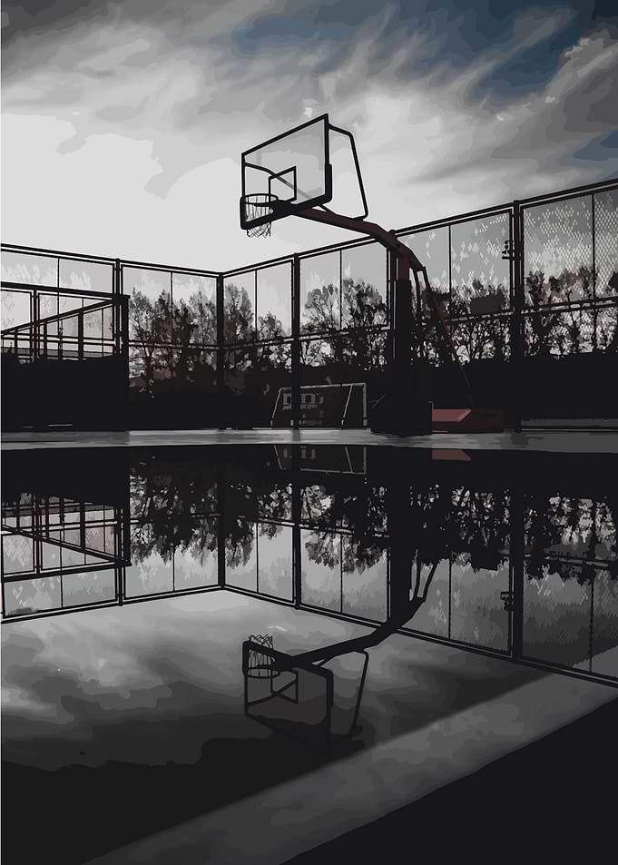 Reflective Basketball Court