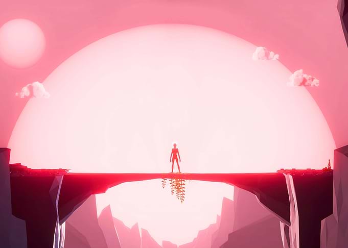 PlanetAlpa Landscape with Figure on Bridge