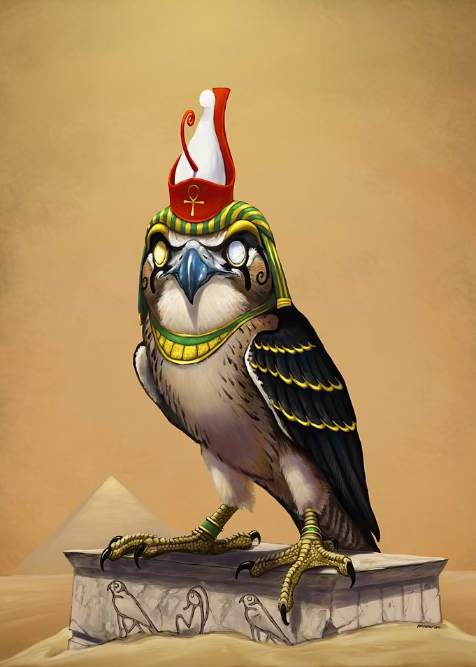 Horus Falcon Egyptian God Illustration