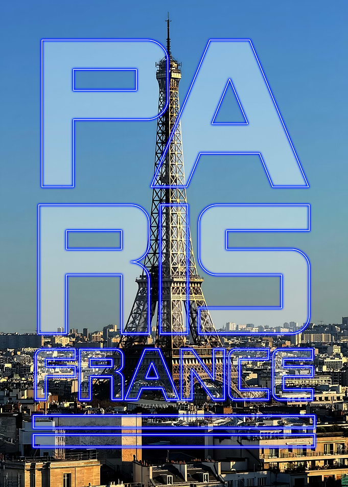 Paris France Eiffel Tower Skyline