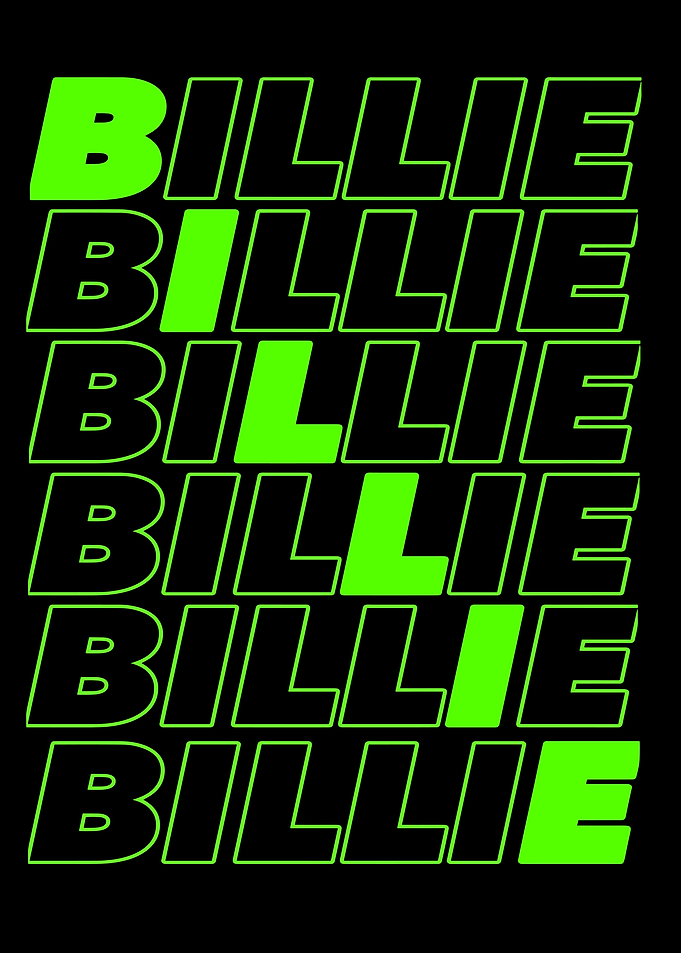 Billie Eilish Neon Green Text Art