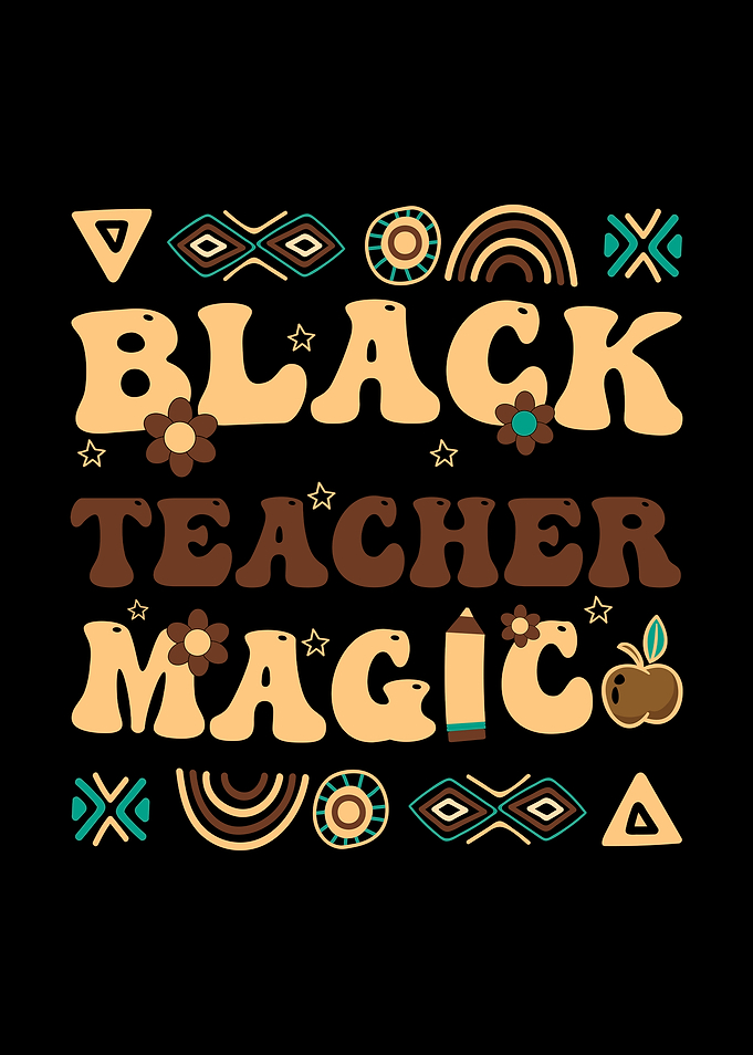 Black Teacher Magic Retro Design
