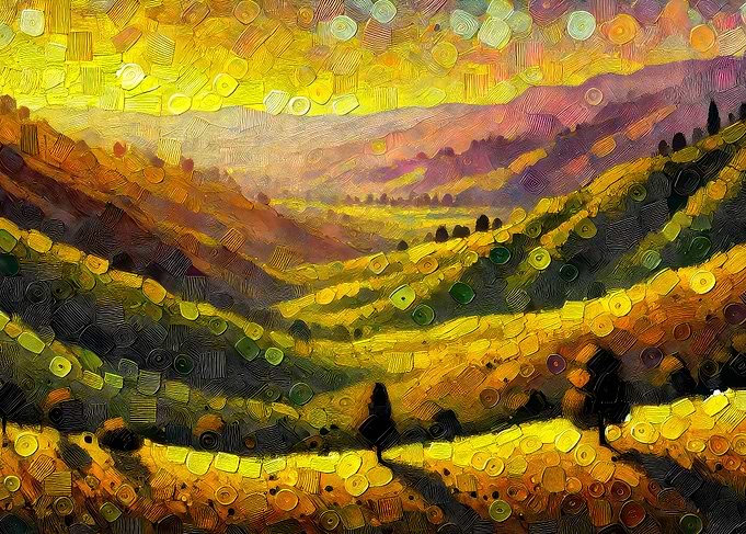 Golden Valley Landscape Painting