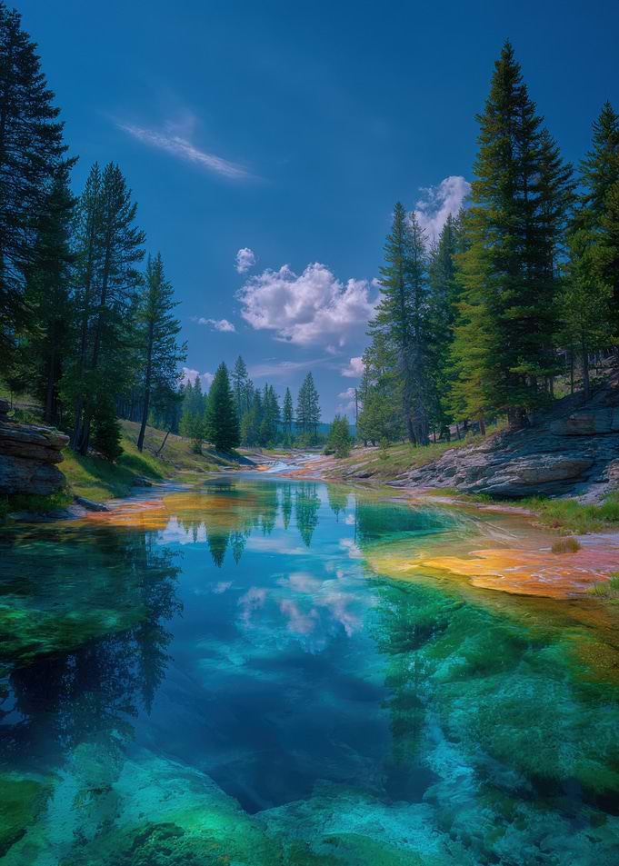 Colorful Hot Spring Landscape