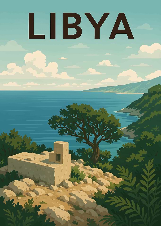 Libya Travel Poster Landscape