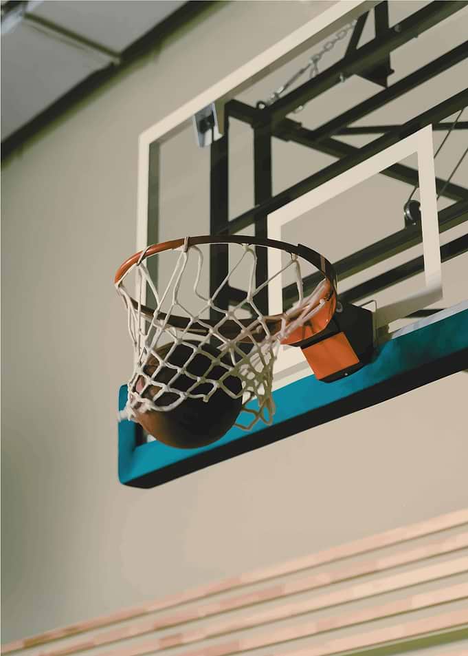 Basketball Going Through Hoop