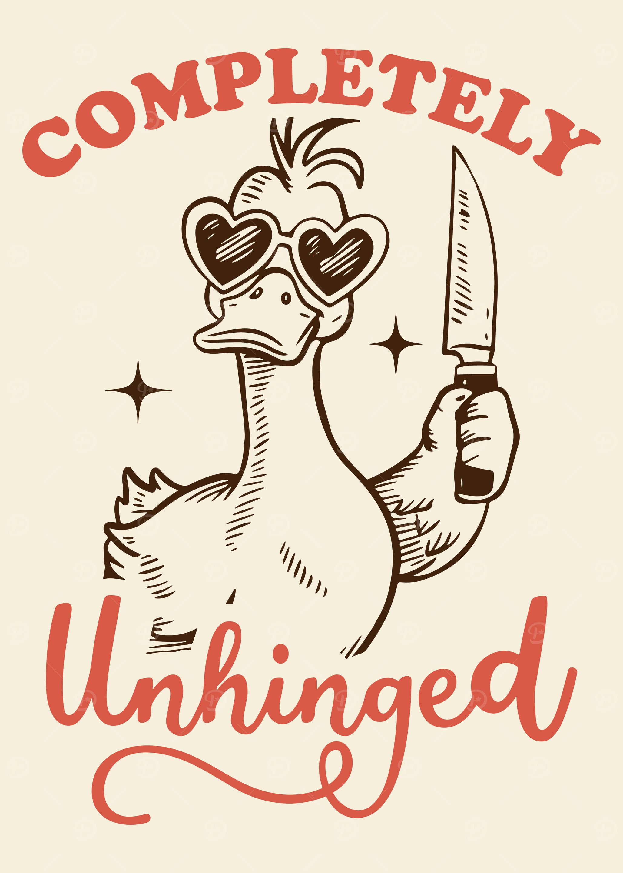 Completely Unhinged Duck with Knife