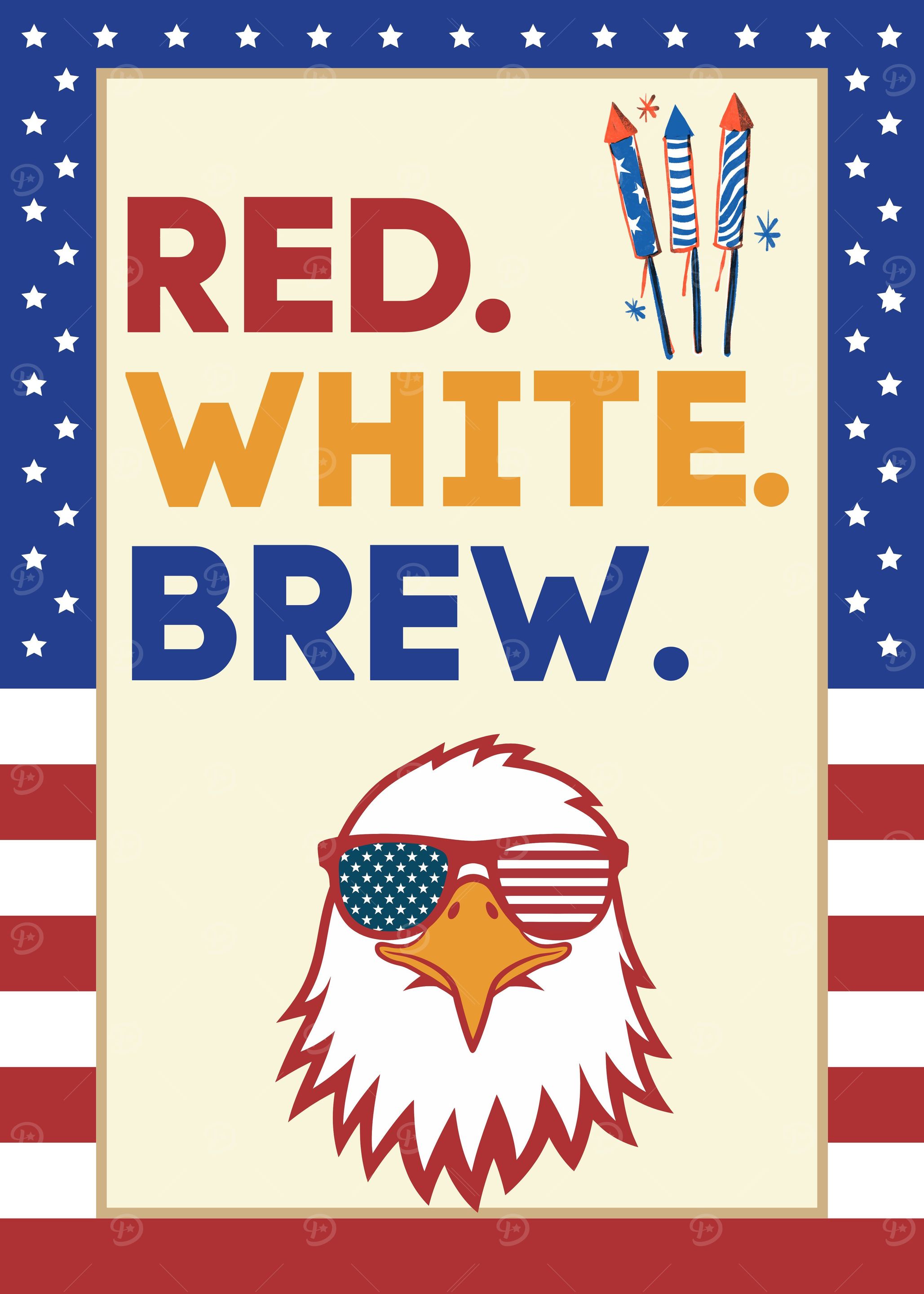 Red White Brew Patriotic Design