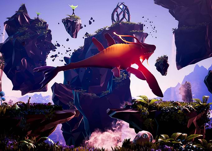 Fantasy Landscape with Flying Creature