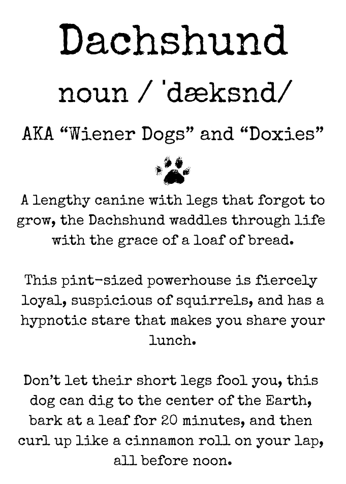 Dachshund Definition Funny Dog Quote