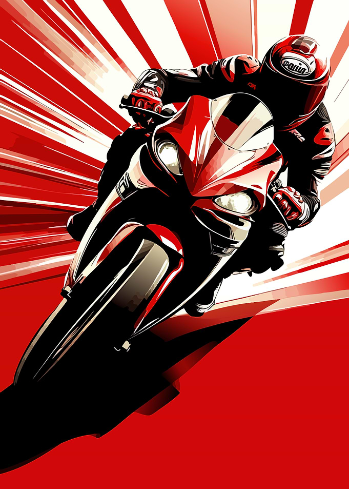 Motorcycle Racer in Action