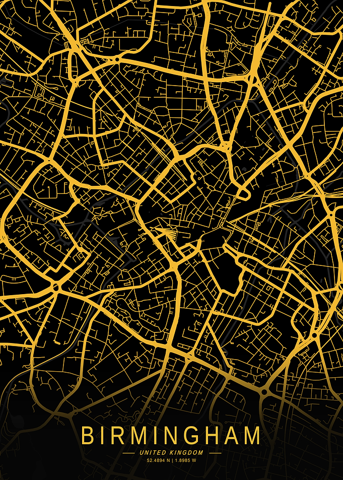 Golden Birmingham City Map