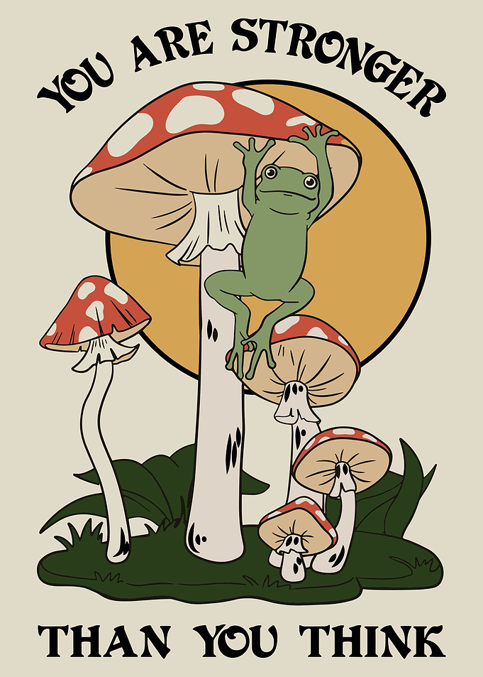 Frog on Mushrooms - Inspirational Art
