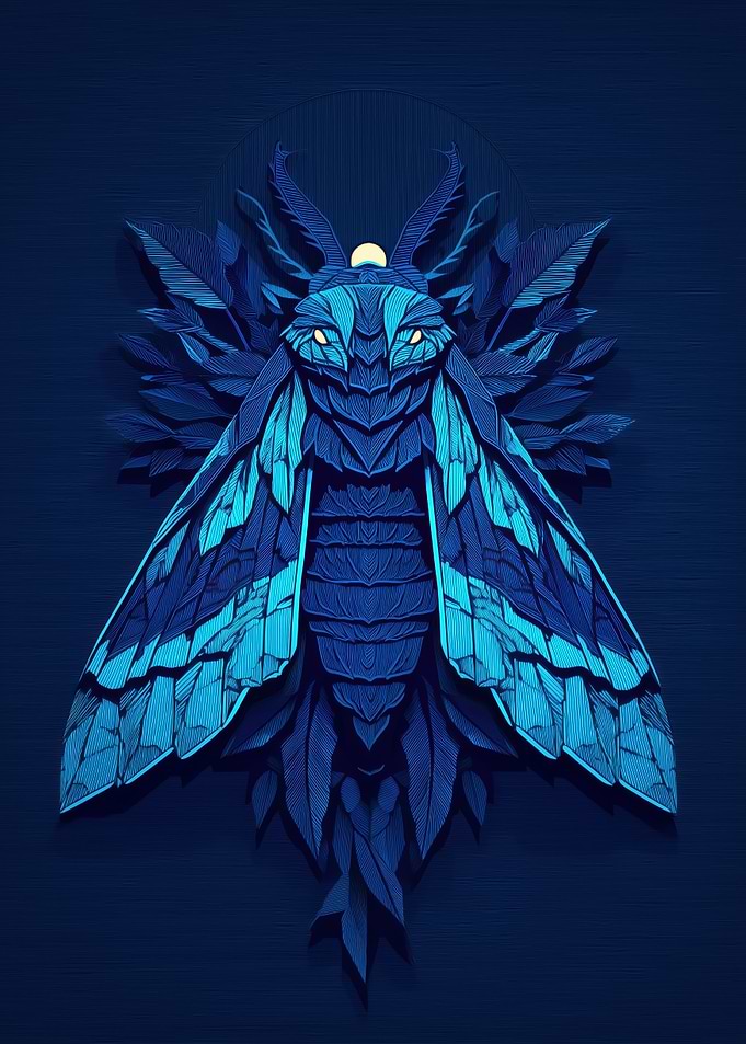 Blue Moth Portrait