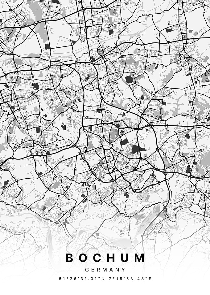 Bochum, Germany City Map