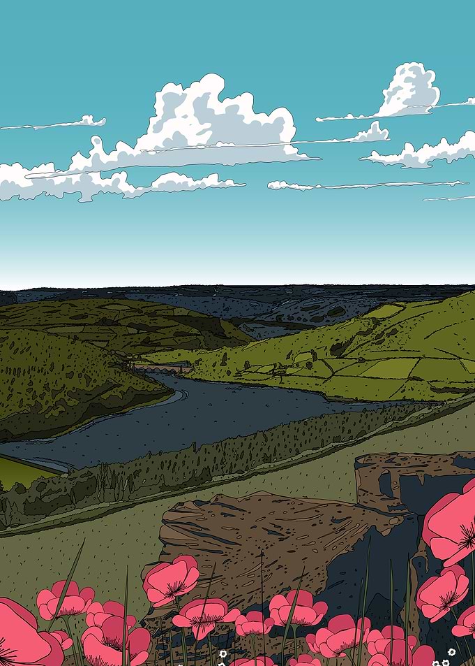 Landscape with Poppies and River