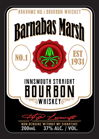 Lovecraft Barnabas Marsh Bourbon Whiskey Label
