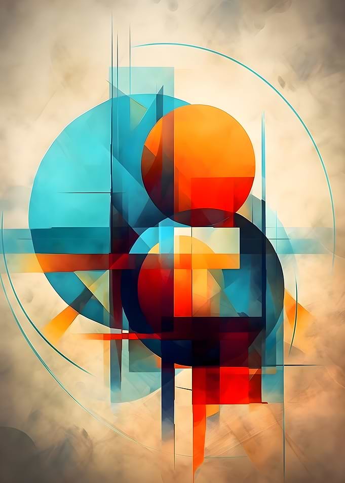 Abstract Vintage Geometric Composition